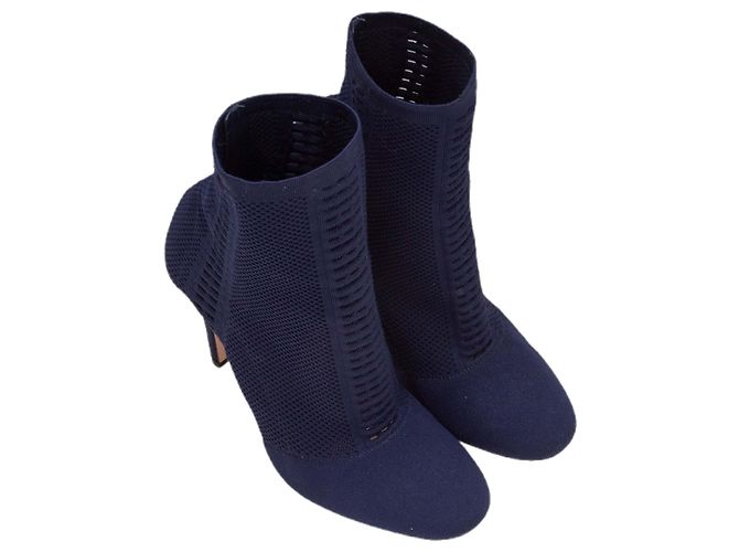 Gianvito Rossi Stretch Textiles Sock Boots in Navy Größe 37.5 Blau - Ansicht 2