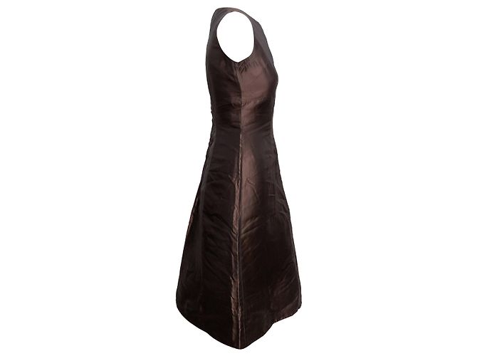 Vestido línea A sin mangas Prada marrón Talla US S Castaño - vista 2