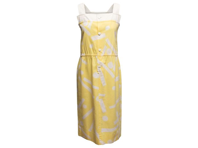 Set Giacca e Abito Stampati Courreges Giallo e Bianco Designer Taglia 0 - vista 10