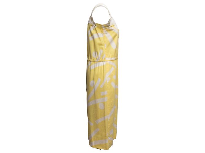 Set Giacca e Abito Stampati Courreges Giallo e Bianco Designer Taglia 0 - vista 11