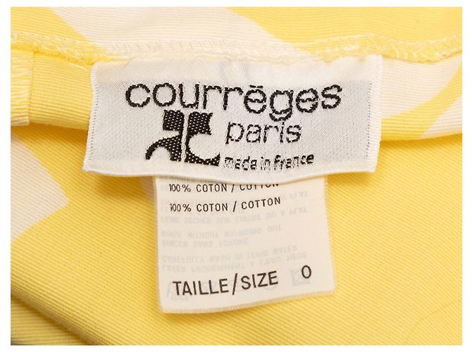 Set Giacca e Abito Stampati Courreges Giallo e Bianco Designer Taglia 0 - vista 13
