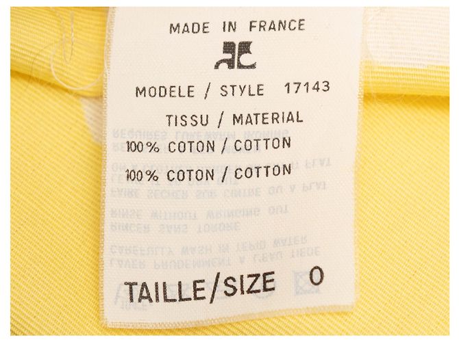 Set Giacca e Abito Stampati Courreges Giallo e Bianco Designer Taglia 0 - vista 14