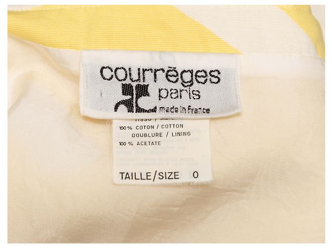 Set Giacca e Abito Stampati Courreges Giallo e Bianco Designer Taglia 0 - vista 4