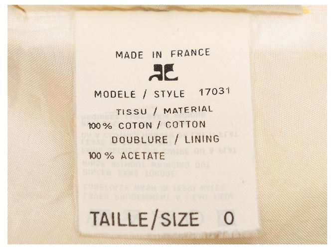 Set Giacca e Abito Stampati Courreges Giallo e Bianco Designer Taglia 0 - vista 5