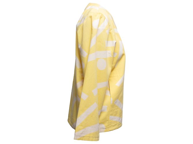 Set Giacca e Abito Stampati Courreges Giallo e Bianco Designer Taglia 0 - vista 8