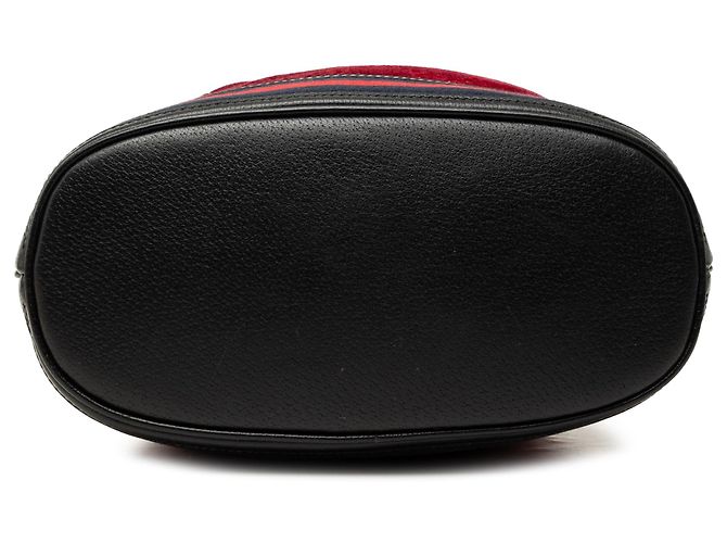 Secchiello Gucci GG Velvet Web rosso - vista 3