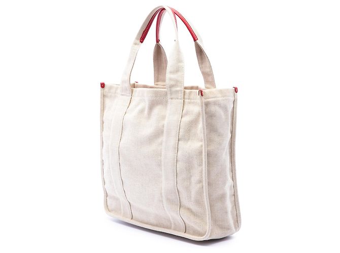Tote Borsa Shopping Prada in tela Canapa Mistolino marrone - vista 2