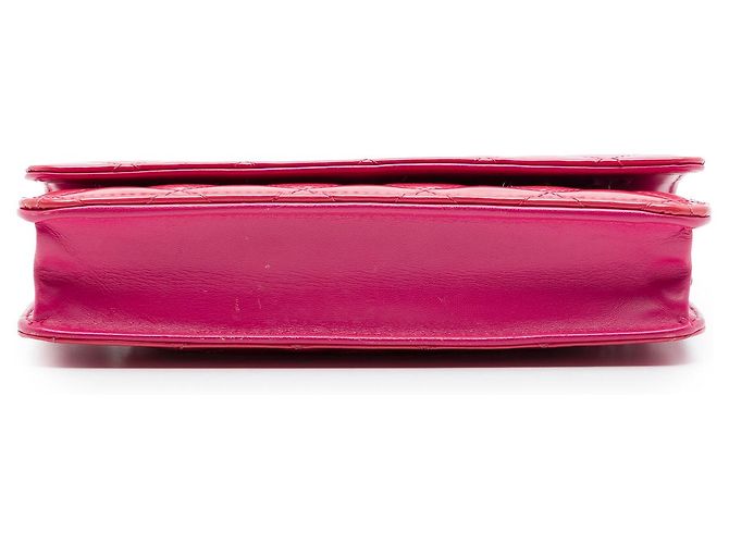 Borsa a tracolla Chanel CC Quilted Patent Wallet on Chain Rosa - vista 3