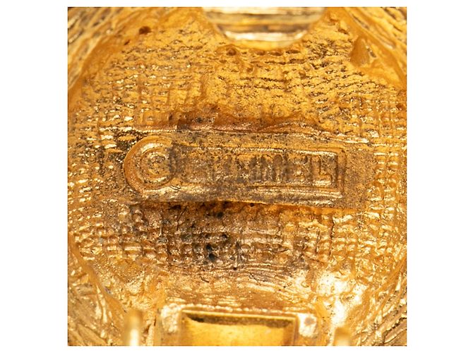Chanel vergoldete Clip-On-Ohrringe mit Löwenkopf und Strass Golden - Ansicht 4