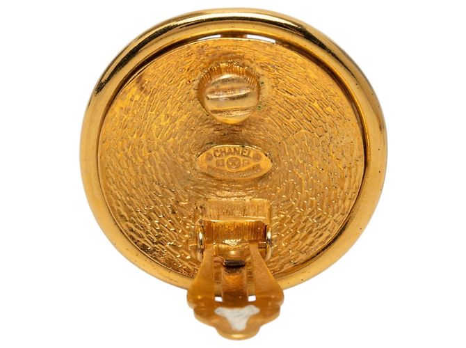 Orecchini a clip rotondi Chanel CC placcati oro D'oro - vista 3