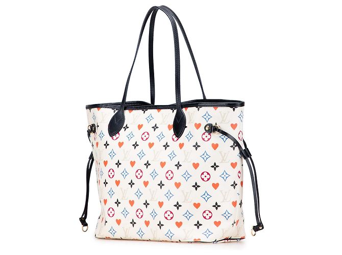 Borsa Tote Louis Vuitton Monogram Game On Neverfull MM Bianca Bianco - vista 2