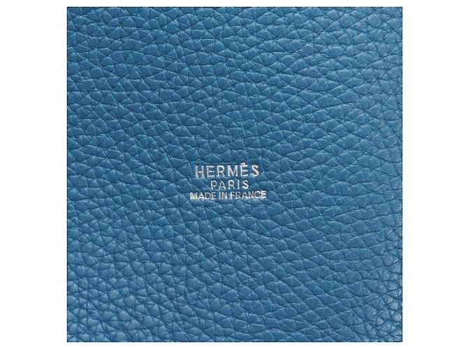Hermès Clemence Mangeoire Bucket PM Blu - vista 6
