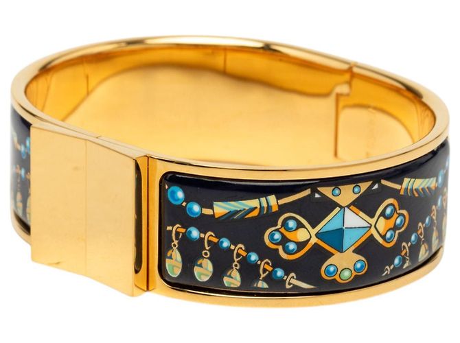 Bracciale Loquet PM in smalto stampato largo Hermès Nero - vista 2