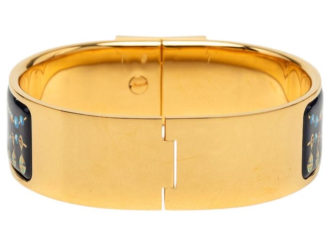 Bracciale Loquet PM in smalto stampato largo Hermès Nero - vista 3