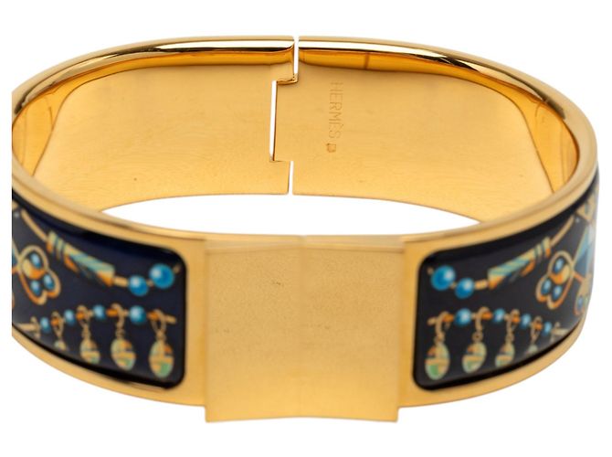 Bracciale Loquet PM in smalto stampato largo Hermès Nero - vista 4
