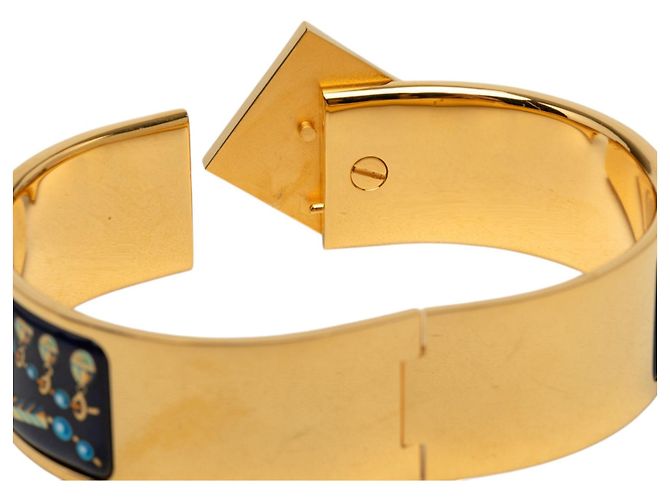 Bracciale Loquet PM in smalto stampato largo Hermès Nero - vista 5