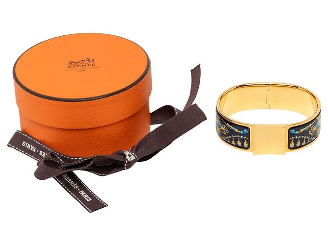 Bracciale Loquet PM in smalto stampato largo Hermès Nero - vista 6