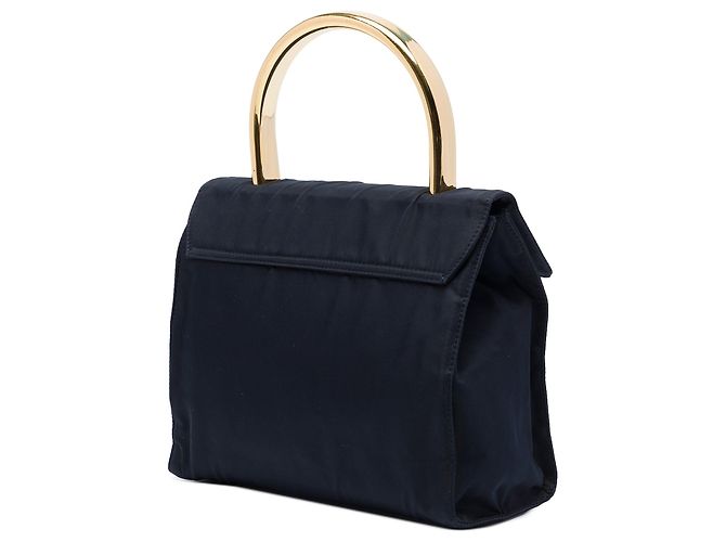 Borsa a mano Prada Tessuto Metal con manico superiore Nera Nero - vista 2