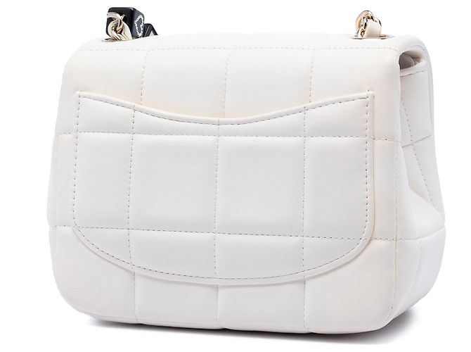 Sac bandoulière Chanel Mini Quilted Lambskin Resin Crystal Square Monacoco Flap Blanc - vue 2