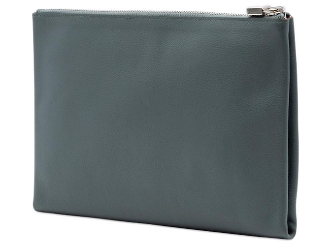Borsa a Clutch Hermès Evercolor Atout Pouch 26 Grigia Grigio - vista 2