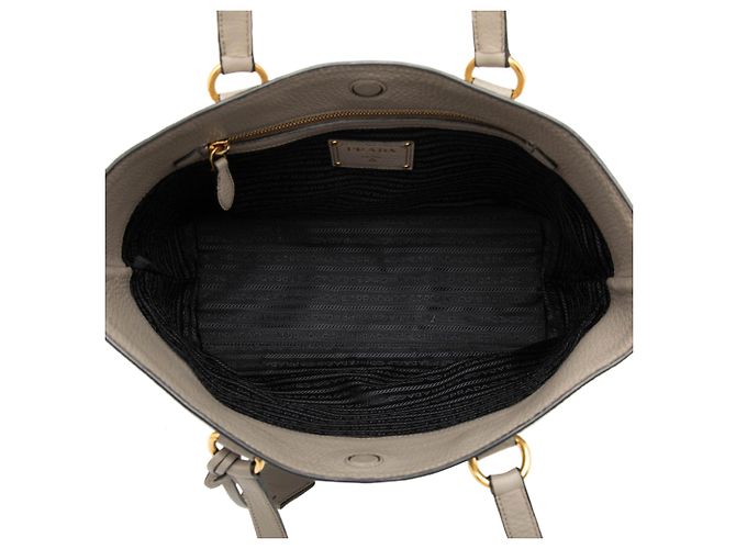 Tote Prada Vitello Daino Canapa Logo Marrone - vista 4