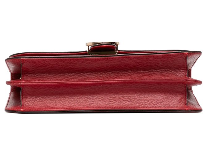 Borsa a tracolla Gucci Medium Interlocking G in pelle di vitello Dollar rossa Rosso - vista 3