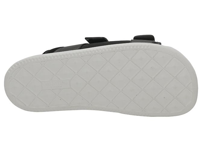 Valentino Garavani Sandali Valentino Rockstud con velcro Bianco e Nero Taglia 37.5 - vista 5