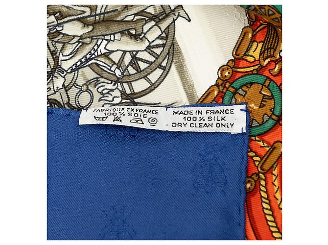 Foulard di seta Hermès Napoleon blu 90 - vista 3