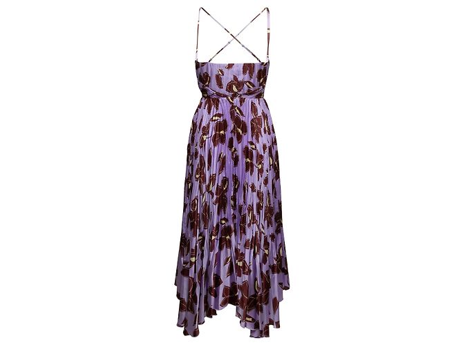 Jonathan Simkhai Kleid mit Blumenprint in Lila & Multicolor Größe US 2 - Ansicht 3
