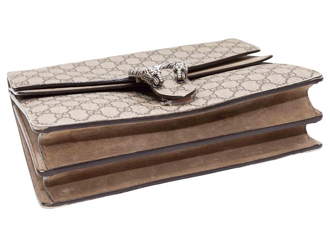Borsa a patta Gucci Dionysus Medium Taupe Grigio - vista 4