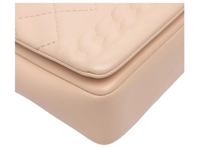 Borsa a tracolla Chanel in vitello matelassé Tan con patta e catena goffrata Cammello - vista 9