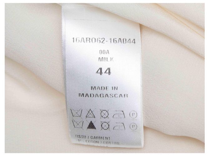 Chloé Chloe Langarmkleid aus Baumwolle & Seide, weiß, Größe FR 44 - Ansicht 6