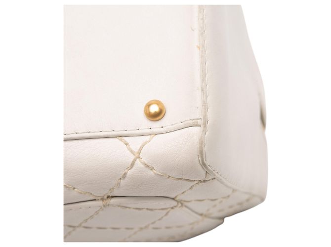 Borsa Chanel CC Wild Stitch in pelle di agnello bianca Bianco - vista 8