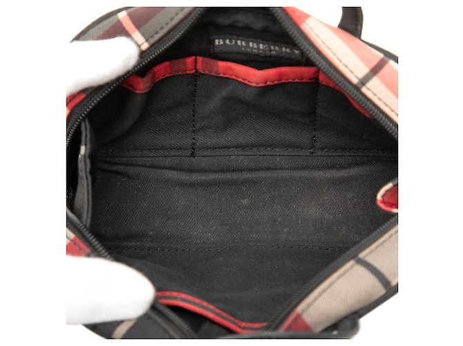 Borsa a mano Burberry Mini Exploded Check Canvas rossa Rosso - vista 4