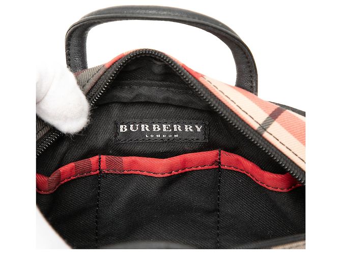 Borsa a mano Burberry Mini Exploded Check Canvas rossa Rosso - vista 5