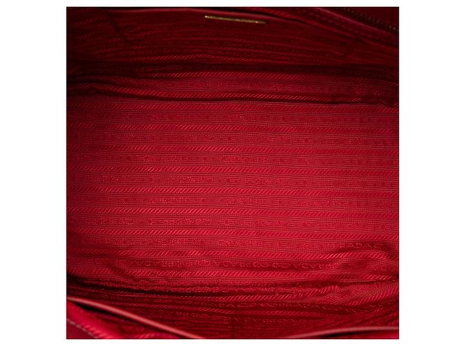 Borsa Prada Large Saffiano Lux Galleria Double Zip Rossa Rosso - vista 4