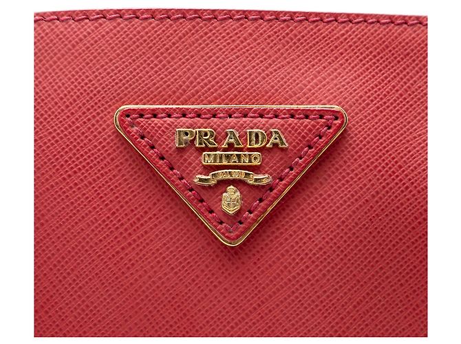 Borsa Prada Large Saffiano Lux Galleria Double Zip Rossa Rosso - vista 5
