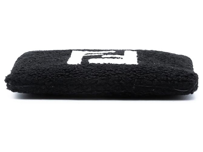 Borsa Clutch Fendi FF in shearling nera Nero - vista 3