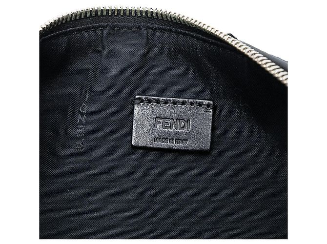 Borsa Clutch Fendi FF in shearling nera Nero - vista 6