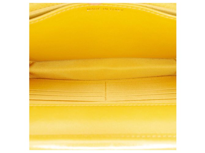 Borsa a tracolla Chanel Small Reversed Chevron in pelle d'agnello gialla Giallo - vista 4