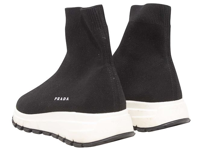 Prada High-Top Sock Sneaker in Schwarz Größe 37 - Ansicht 4