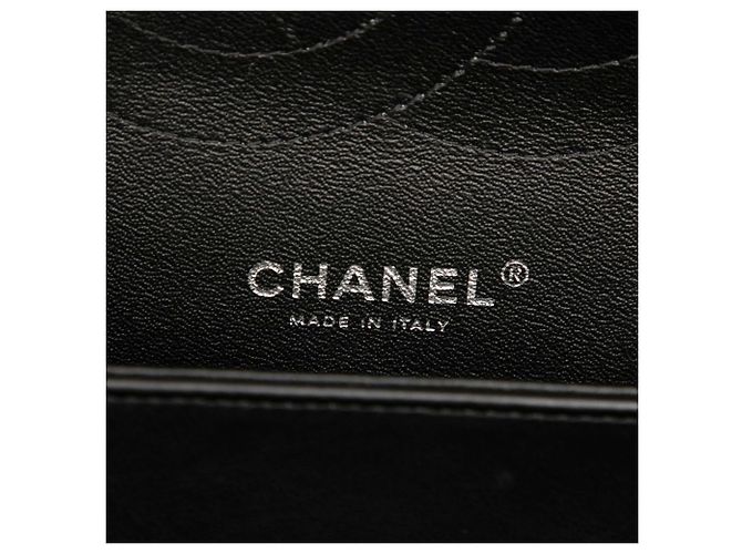 Borsa a tracolla Chanel Jumbo Classic Chevron Patent Double Flap Nera Nero - vista 5