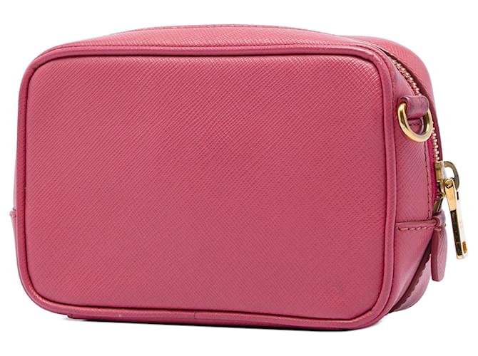 Mini borsa a tracolla Prada Saffiano Lux rosa - vista 2