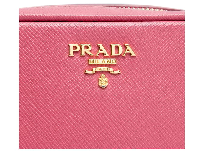 Mini borsa a tracolla Prada Saffiano Lux rosa - vista 5