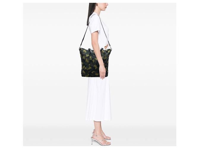 Borsa Satchel Prada Tessuto Stampato Verde - vista 6