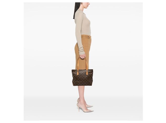 Borsa Tote Cabas Piano Louis Vuitton Monogram Marrone - vista 7