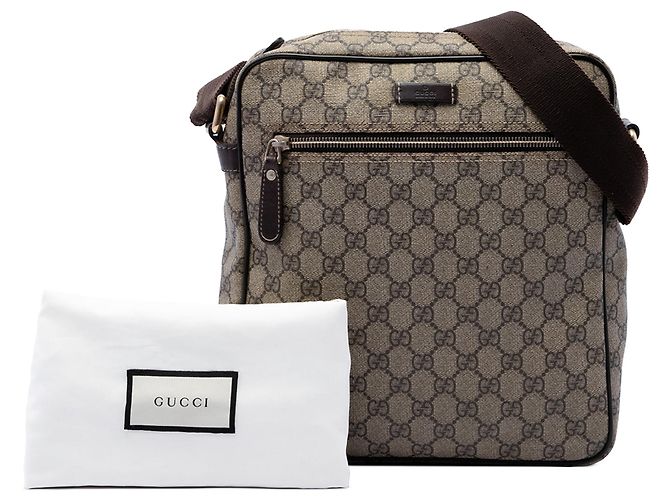 Borsa a Tracolla Gucci GG Supreme Beige - vista 7