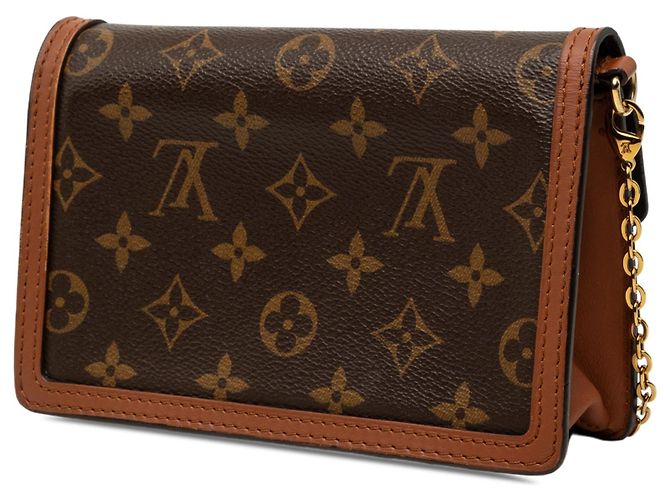 Borsa a tracolla Louis Vuitton Monogram Reverse Dauphine Wallet on Chain Marrone - vista 2