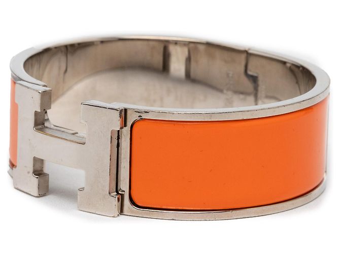 Pulsera Clic Clac H PM ancha de esmalte Orange Hermès Roja - vista 2
