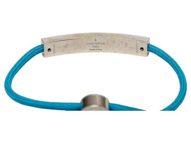 Bracciale LV Space in nylon e ottone blu Louis Vuitton - vista 4
